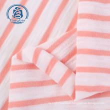 High Quality CVC Slub Stripe Knitted Yarn Dyed Single Jersey Fabric